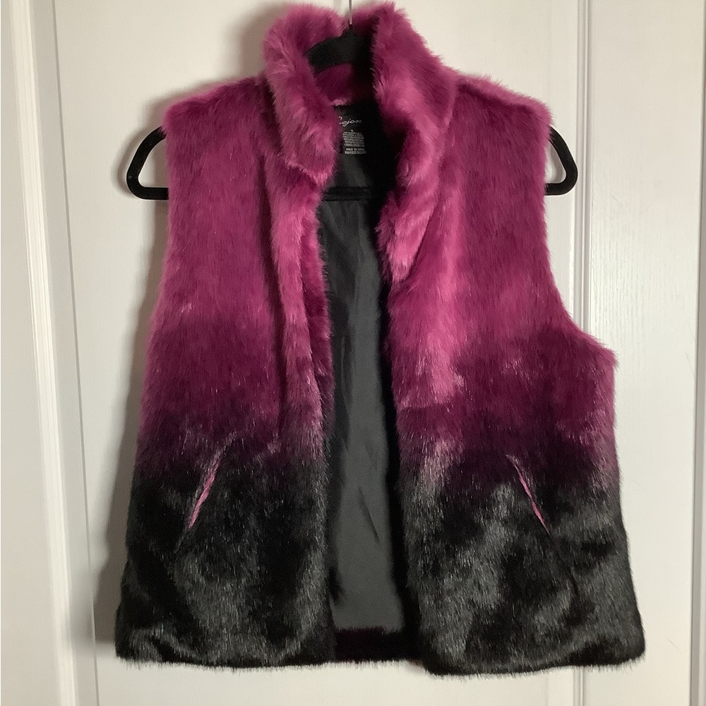 Faux Fur Vest in Purple and Black by Cejon